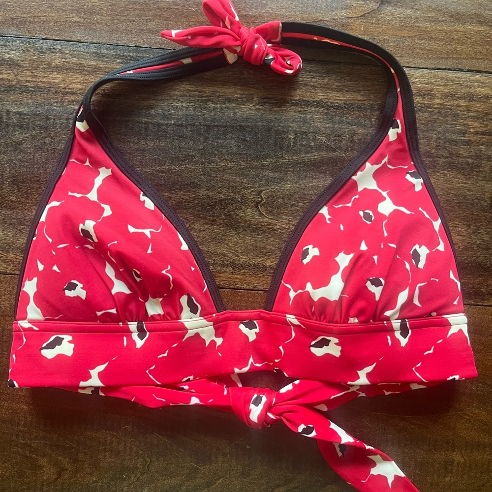 Victoria's Secret Tie‎ Halter Red Poppy Bikini Top size S
